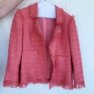 Frilly bright pink blazer